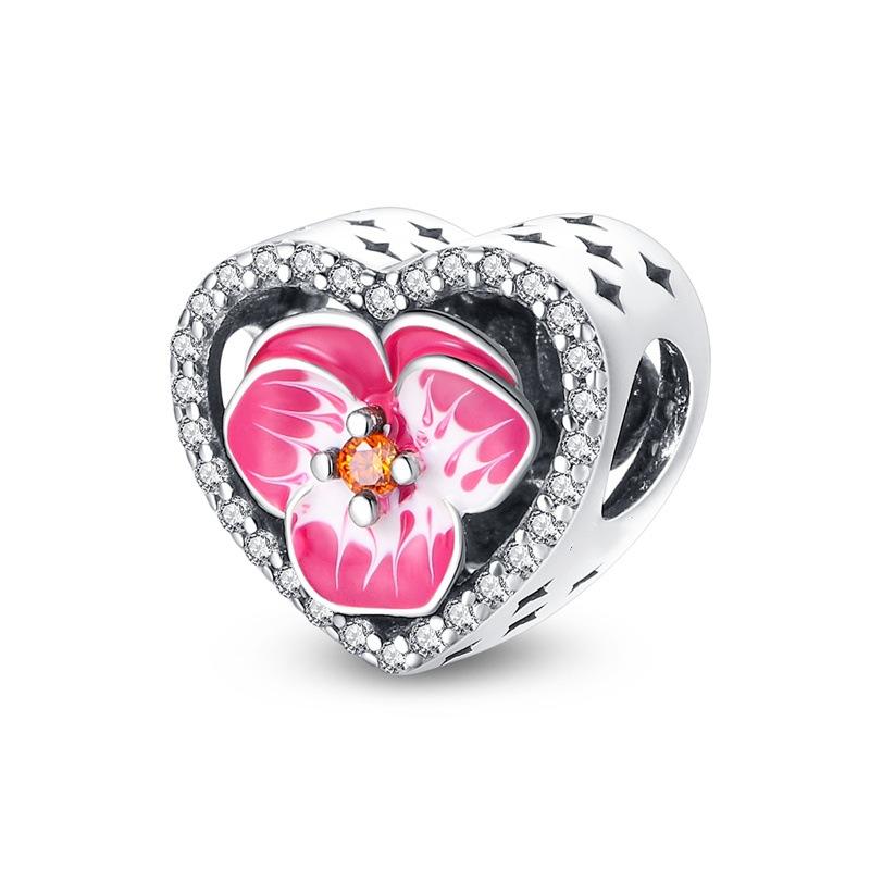 New 925 Silver Butterfly Flower Thread Safety Bead Fixed Clip Buckle Beaded Bracelet Accessories Jewelry Gift