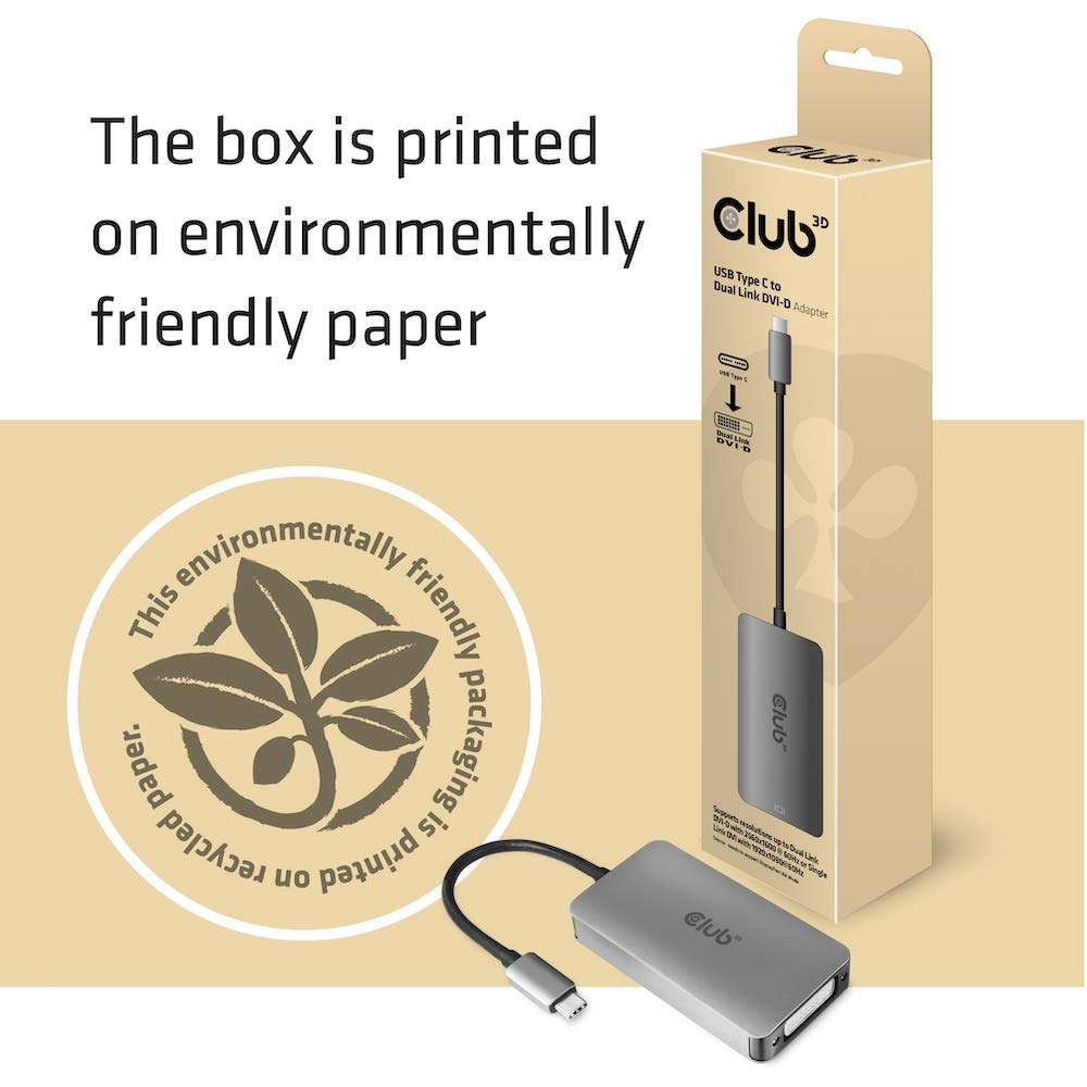 Club 3D USB Type C to DVI-D Dual Link Active Adapter [HDCP ON Version] (CAC-1510)