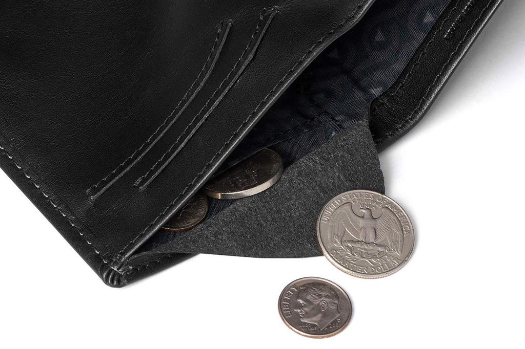 Bellroy Note Sleeve, Тонкий кожаный кошелек с опцией RFID (Вмещает до 11 карт) - Черный - RFID