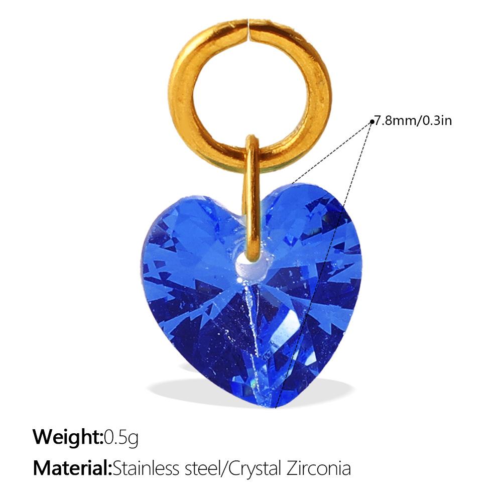 Подвеска Zircon с цветным сердцем в стиле легкой роскоши, цветной DIY-шарм для браслета, ожерелья и серег