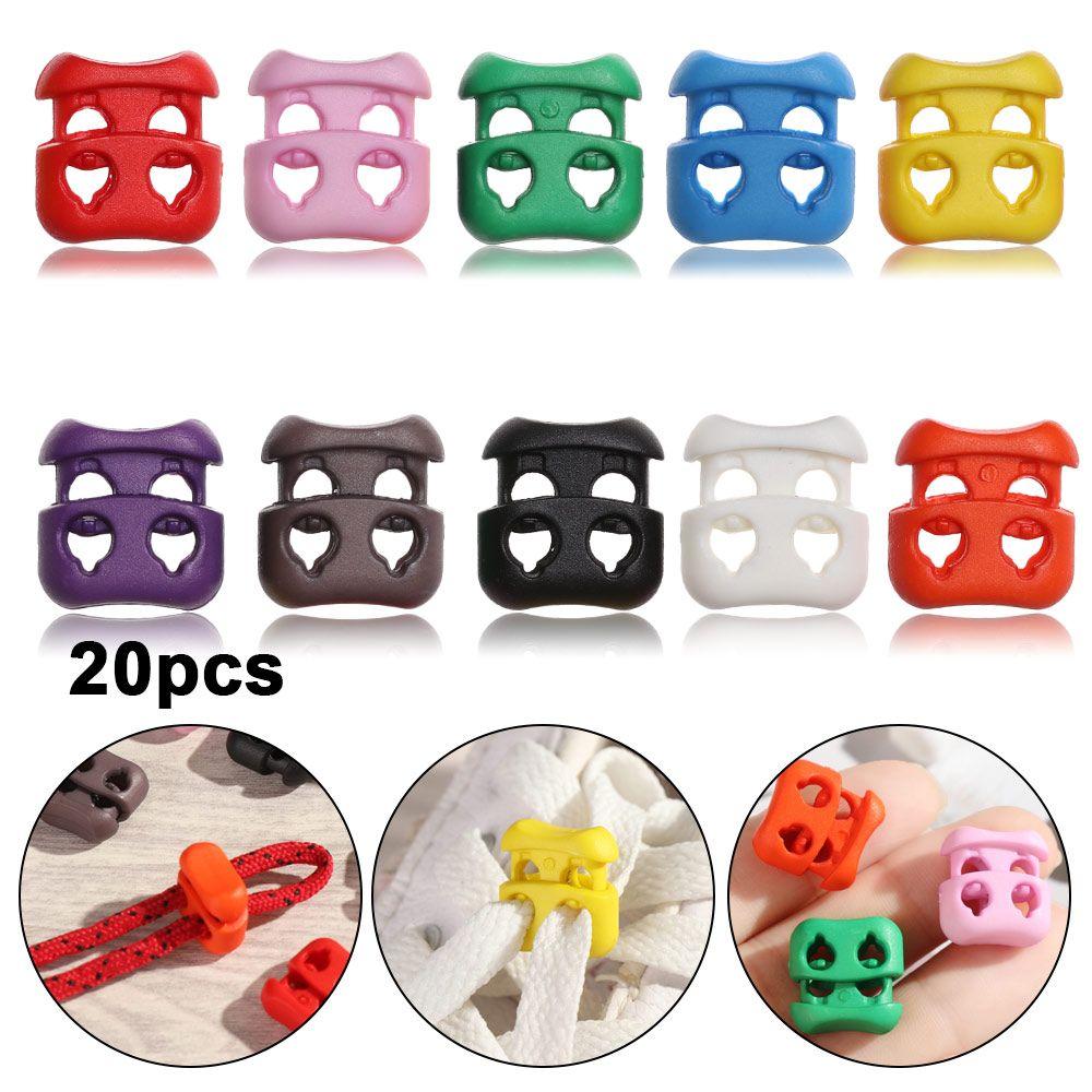 Multi-colors 4mm Bean Toggle Clip Apparel Shoelace Buckle Stopper Cord Lock Sportswear Accessories