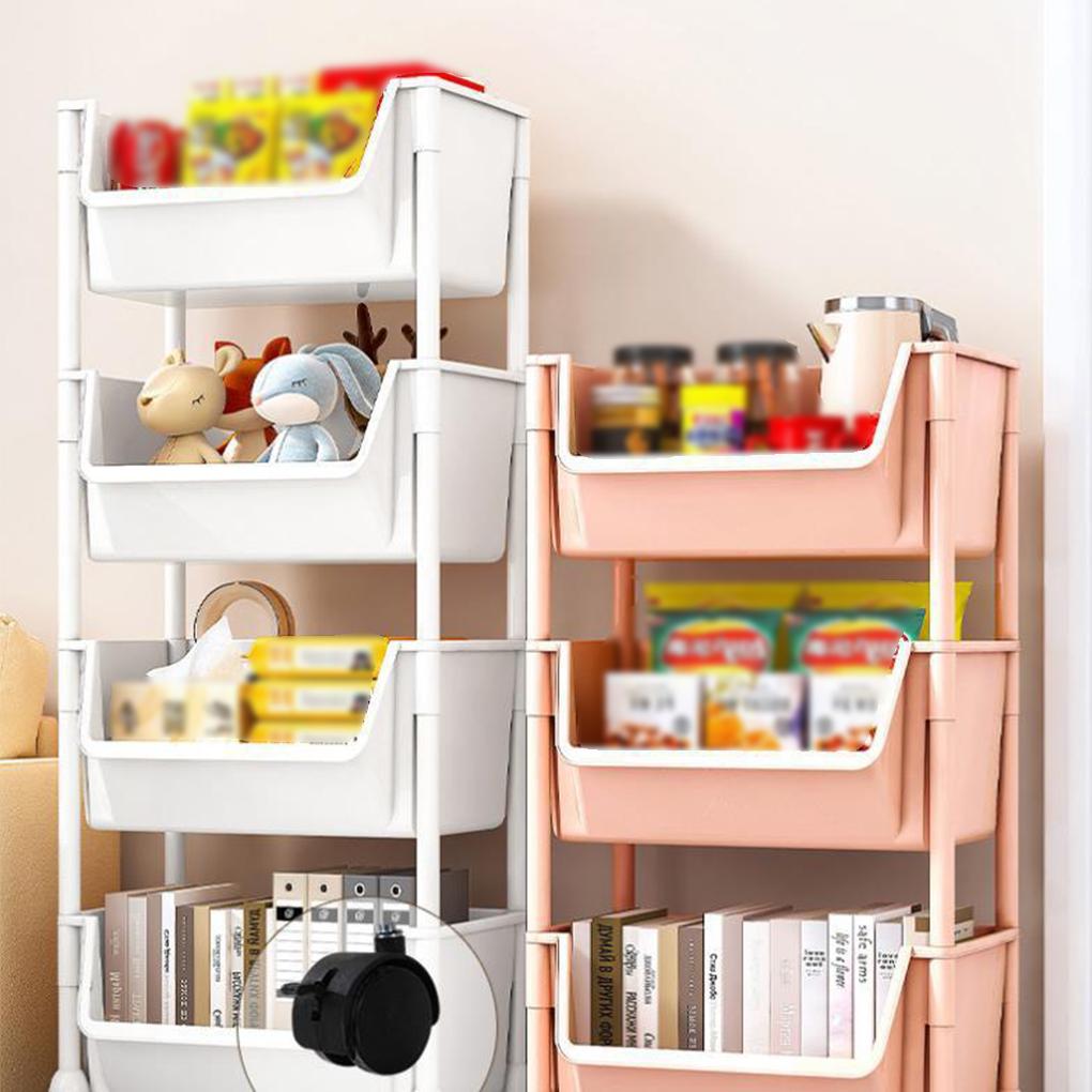 2-4-слойная передвижная стойка для хранения на кухне, настенные шкафы для дома, спальни, ванной комнаты, органайзер на тележке