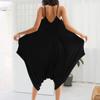 Fashion V-Neck Camisole Jumpsuit For Womens Adjustable Spaghetti Straps Vintage Romper Jumpsuit With Pocket