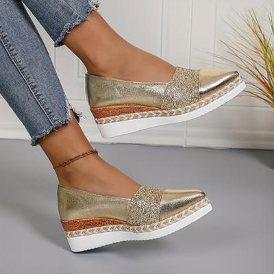 Мода 2025 Новые Женские Кроссовки Туфли на Высоком Каблуке Острый Носок Удобная Обувь Женские Клоги с Мелкой Посадкой Клиновидная Платформа Женские Кроссовки