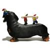 Dog Eating Dwarfs Statue Funny Yard Art Resin Dog Sculpture for Garden Lawn Patio