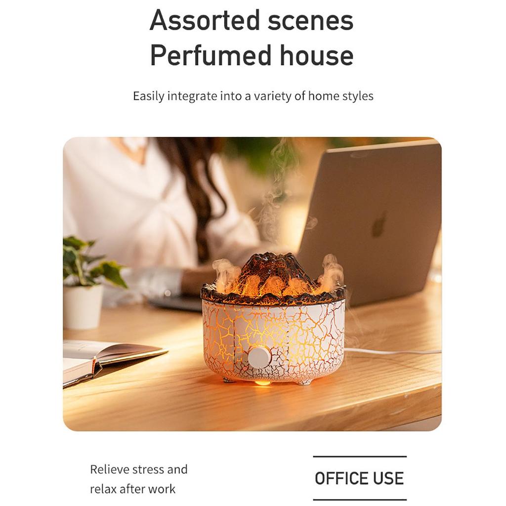 Увлажнители пламени вулкана, диффузоры с 7 цветными лампочками, диффузоры для ароматерапии, необходимое украшение для дома, комнаты, аромат