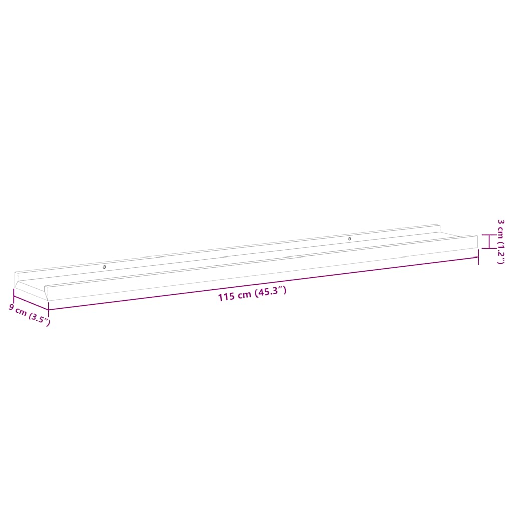 Wall Shelves 4 pcs White and Sonoma Oak 115 x 9 x 3 cm