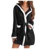2026 Winter Warm Robe Hooded Fleece Pajamas Plush Sleepwear Flannel Bathrobe for Women