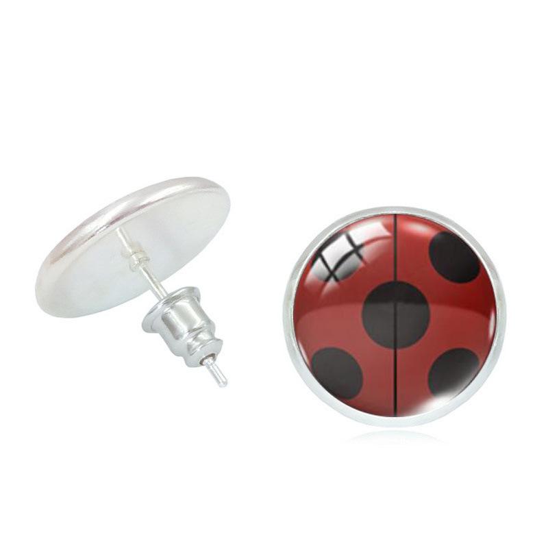 Стеклянные серьги с божьими коровками, простые серьги-гвоздики Lucky Time Gem Bug для женщин, мужчин, девочек, детей, подарки на день рождения/Рождество/праздник