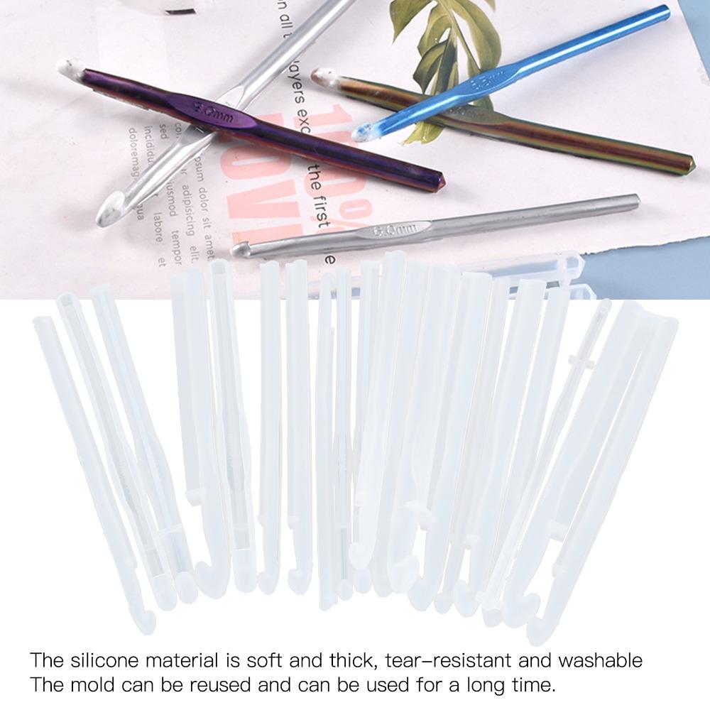 20pcs White Silicone Craft Moulds Silicone Knitting Sweaters Tool Crochet Hooks Mould Craft Making