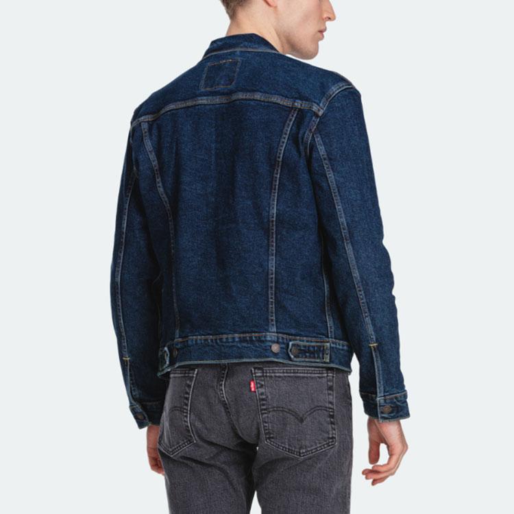Levis FW22 Solid Color Turn Повседневная джинсовая куртка Мужская верхняя одежда Синий 72334-0322