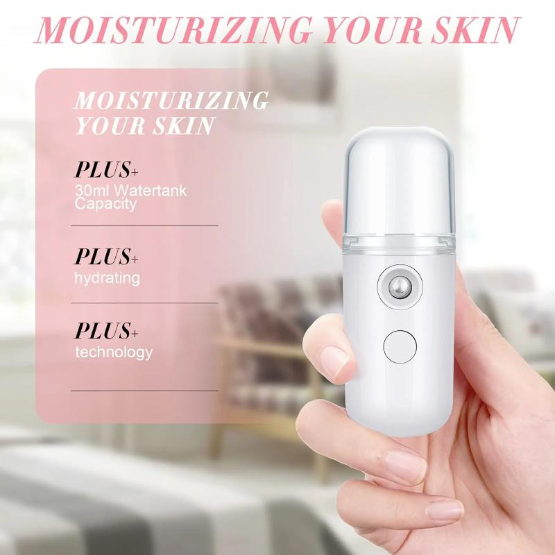 Mini Face Humidifier,Portable Facial Sprayer,30ML USB Rechargeable,Perfume Diffuser,Summer Air Cooler, Daily Makeup Hydration