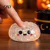 Anxiety Relief Gifts for Kids Halloween Ghost Bun Stress Ball, Glitter Slow Rising TPR Fidget Toy Desk Decorations with Steamer, Cute Spooky
