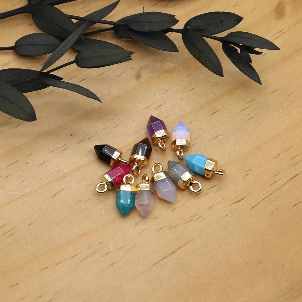 3 шт. небольшой кулон из натурального камня агаты/анетист граненый кулон для изготовления ювелирных изделий DIY ожерелье серьги браслет аксессуар