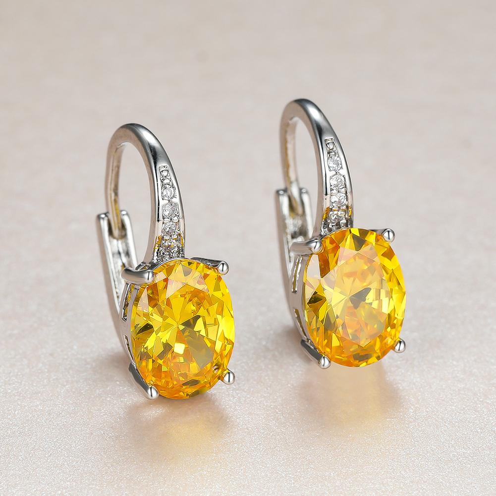 Модные серьги-крючки овальной огранки цвета морской волны, белые, синие, фиолетовые, зеленые, красные, с кристаллами, серьги-крючки с камнем, висячие серьги с CZ