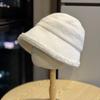 Fisherman Hat Women's Autumn and Winter Versatile Basin Hat with Velvet and Thick Cold Proof and Warm Bucket Hat Without Makeup