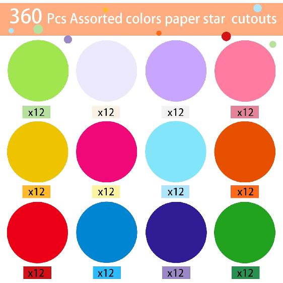 Kisston 360 Pcs Round Cutouts Paper 3.9 Inch Assorted Color Die Cuts for DIY Craft Projects School Classroom Bulletin Board Decor