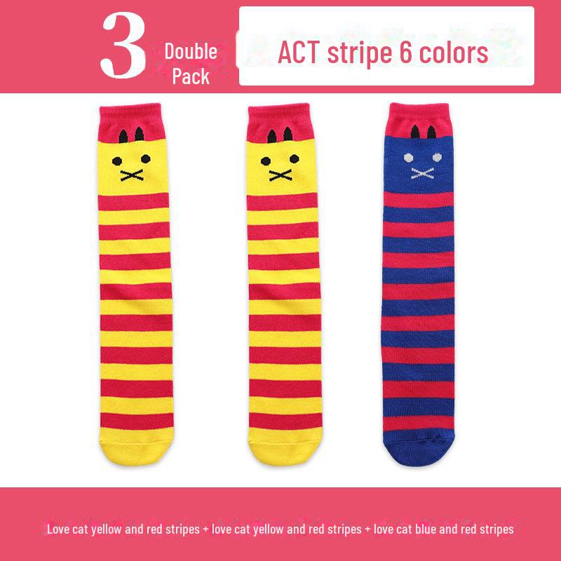 Весенние и осенние гольфы для девочек с милым рисунком - гольфы средней длины для детей и младенцев