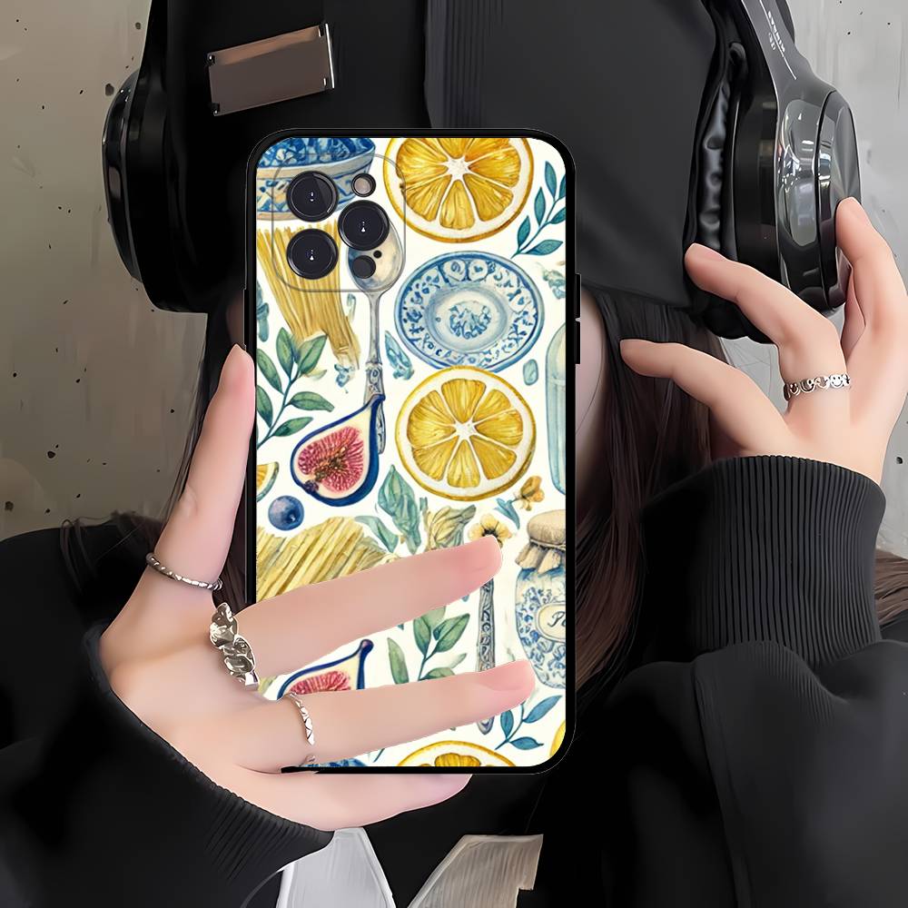 Простой Чехол в Стиле Свежего Лимона Для IPhone 17 16 15 14 11 12 13 Pro Max Plus Mini Мягкая Задняя Крышка