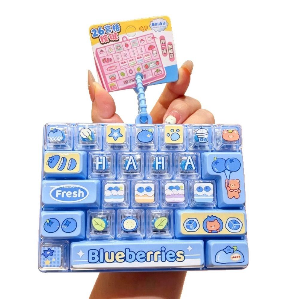 Transparent Dual-Tone Mini Keyboard Pendant 26-Key Keyboard Keychain Desktop Decoration