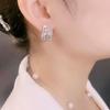 Girl Gift Geometric Crystal C Shaped Stud Earrings Women Earrings Korean Style Earrings Ear Studs