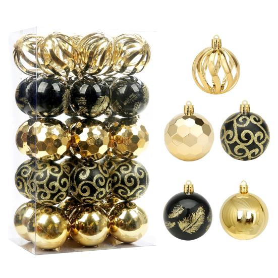 30 шт. Рождественские шары украшения 2,4 дюйма маленькие небьющиеся пластиковые шары рождественская елка подвесное украшение для праздничного венка для вечеринки декор для елки