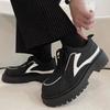 2025 New Men's Wide Toe Lace Up Shoes Vintage Retro Chunky Sole Ankle Boots Casual Comfortable Non-Slip Black Sneakers