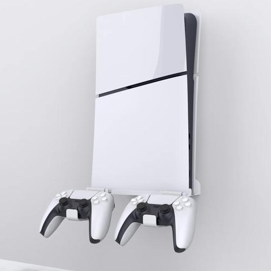 Настенный кронштейн-подставка с 2 креплениями для контроллеров для PS5 Slim Digital Disc Editions Slim Улучшенный кронштейн с эффективным охлаждением