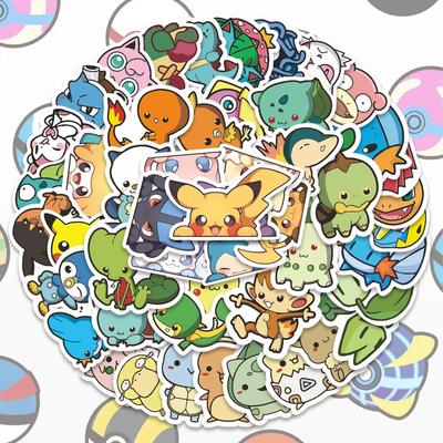 50 шт. Наклейки Аниме Покемон Пикачу для Ноутбука Скейтборда Чемодана Kawaii Наклейка Гитара Телефон Мультяшный Подарок для Детей Игрушки