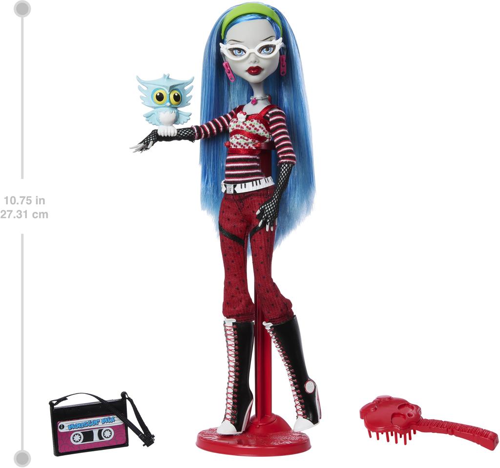 Monster High Booriginal Creeproduction Doll, Ghoulia Yelps Collectible Reproduction, Doll Stand, Diary, Pet Owl, Sir Hoots-A-Lot (Amazon Exclusive).