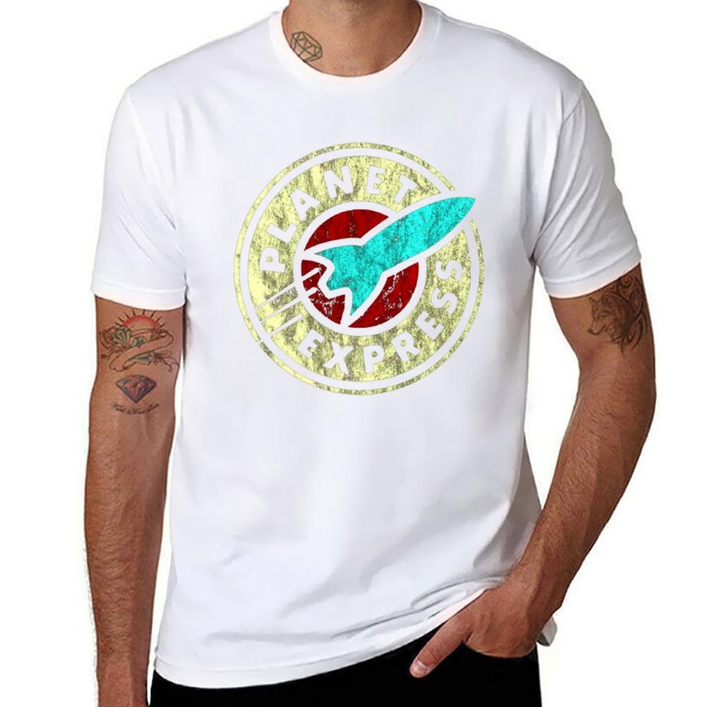 Retro Planet Express TShirt for a boy quick drying kawaii clothes plain black t shirts Unisex