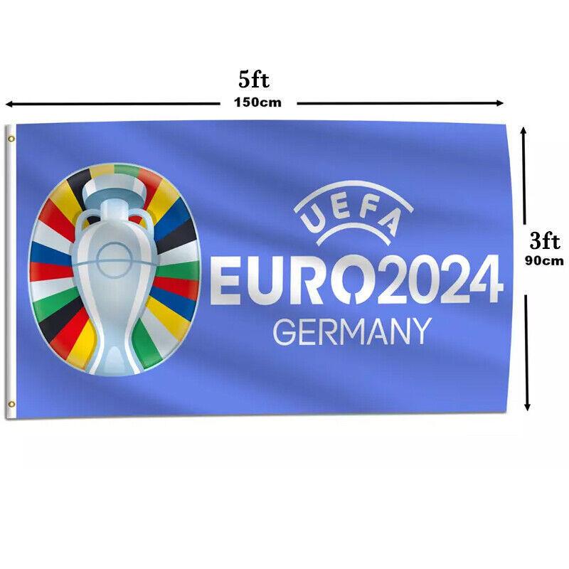 Durable Polyester 2024 Euro Cup Team Flag For Soccer Fans Vibrant Banner