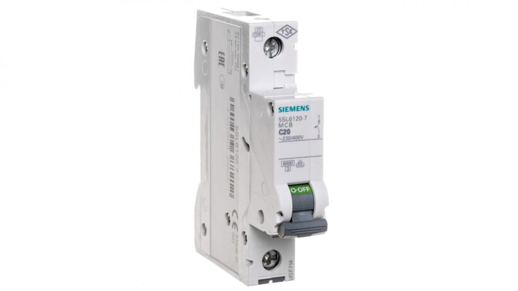Circuit breaker 1P C 20A 6kA AC 5SL6120-7