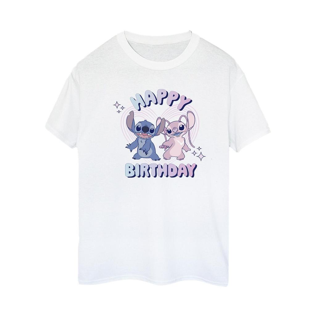 Lilo & Stitch Womens/Ladies Cotton Boyfriend Happy Birthday T-Shirt