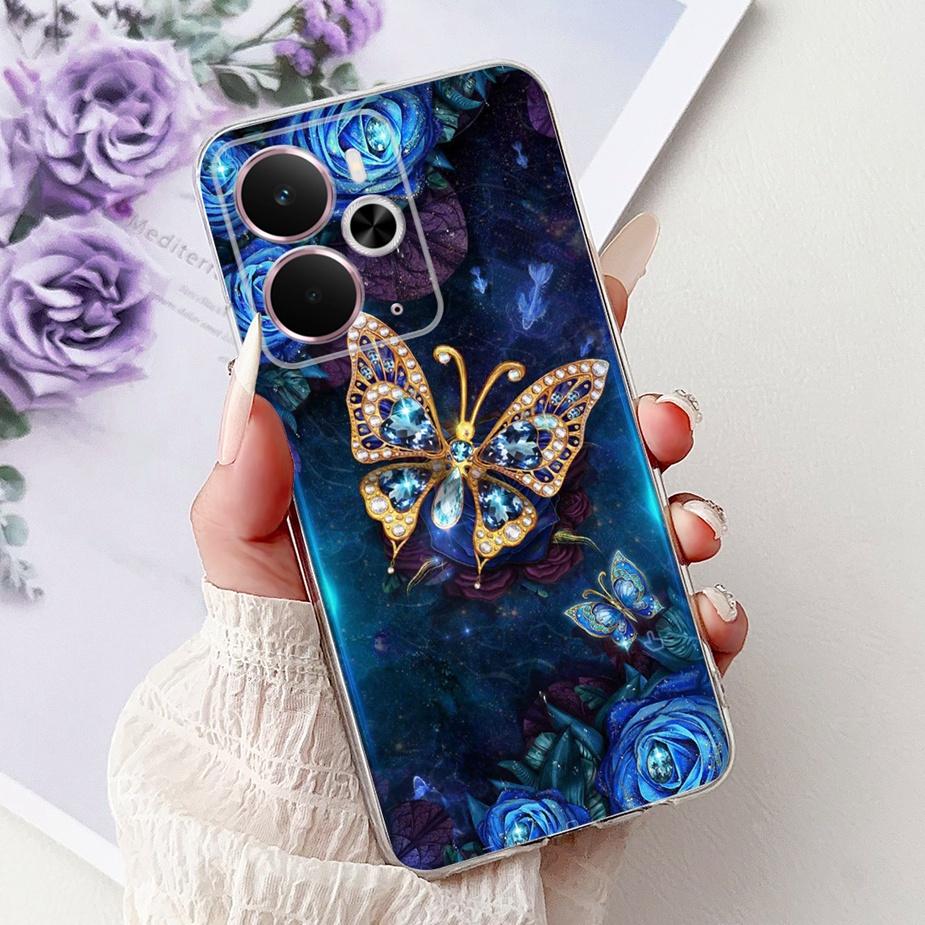 For Realme 14 5G Case RMX5075 Stylish Butterfly Painted Cover Silicone Case For Realme 14X 14 Realme14 T 14T 5G Soft Fundas Bags
