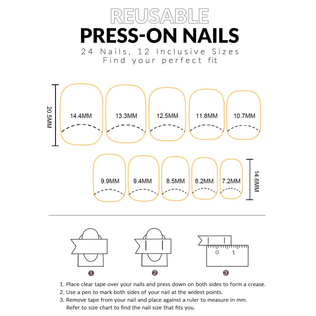 24PCS White Square Fake Nails with Flower Print Resin Material Zero Pressure on Nail Bed for Hot Girl Dress Matching