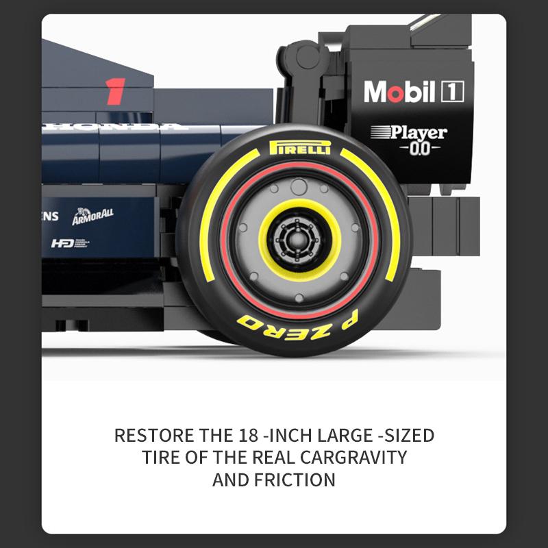 92500 1:24 статических версии гоночного автомобиля Формулы 1, строительные блоки, украшения, детские головоломки, игрушки для сборки для мальчика, парня, взрослого