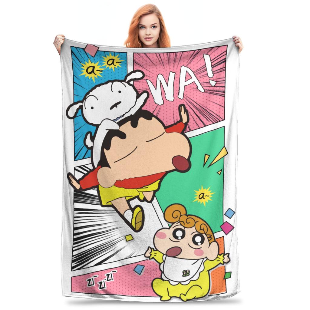 Крейон Шин-чан Одеяла Качество Теплое Мягкое Плед Зима Мальчик Девочка Спальня Забавное Покрывало