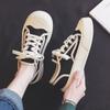 Women Canvas Flat Shoes 2024 Autumn New Fashionable Lace Up Low Cut Women Round Toe Black Canvas Casual Shoes D99