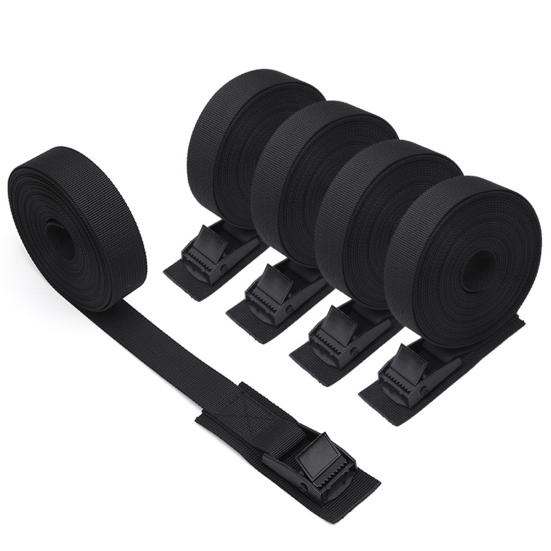 4/5M Quick Release Cam Buckle Cargo Strap Tie Down Nylon Strap 250KG Tensile Strength Lashing Strap Adjustable Car Roof Rack Strap for Kayak