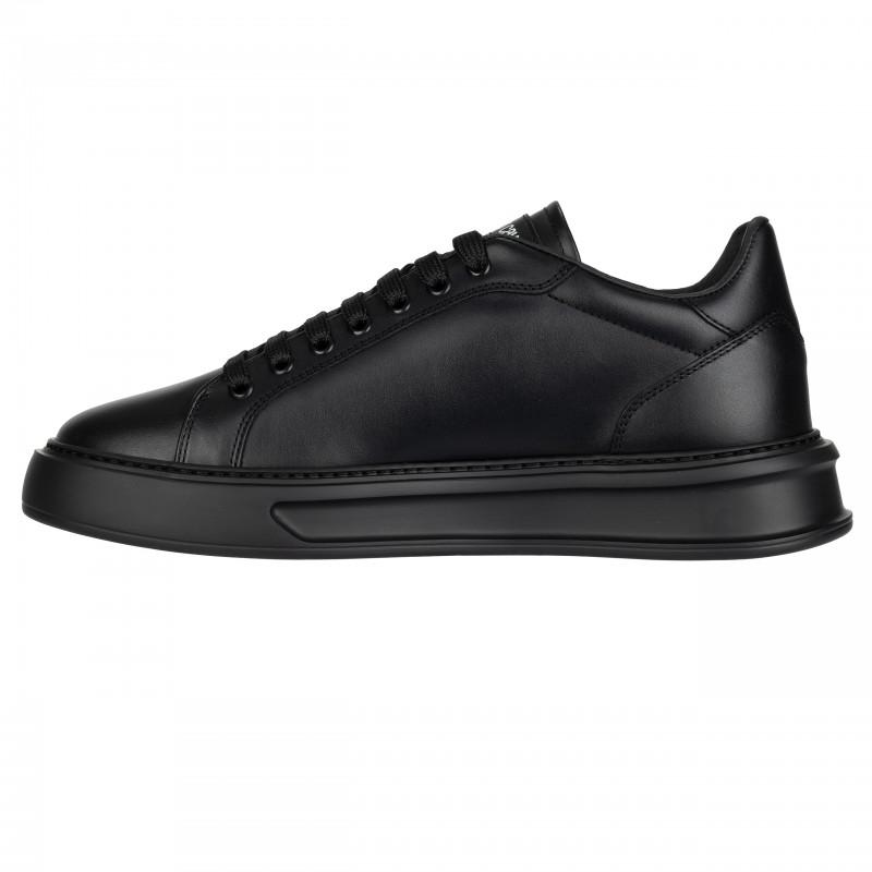 Roberto cavalli luxury men's sneakers black / gold logo italy - Size: 42