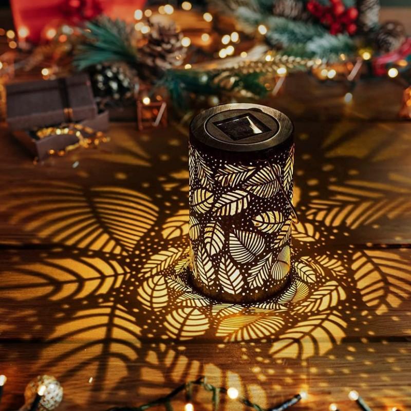 Полый фонарь на солнечной энергии, уличный водонепроницаемый 3d динамический проектор, проекция бабочки, железный подвесной светильник для двора, ландшафтный светильник для газона