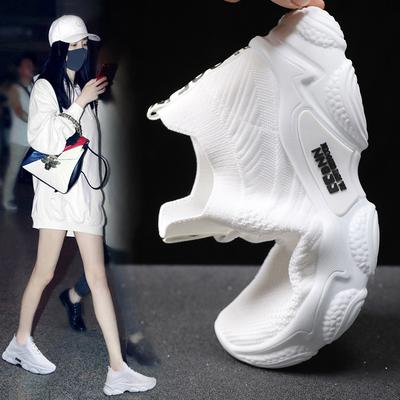 Кроссовки женские 2024 весна-лето новая корейская версия кроссовки дышащие эластичные плетеные маленькие белые туфли женские сетчатые туфли