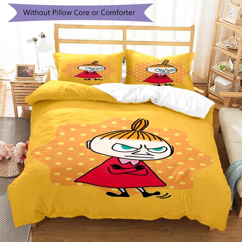 3pcs Little My Bedding Set Duvet Cover Closure Includes 1 Duvet Cover & 2 Pillowcases, Soft and Comfortable for All Seasons.