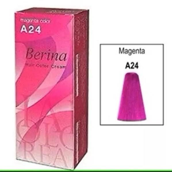 Berina A24 Pink Magenta КРАСКА ДЛЯ ВОЛОС Перманентная кремовая КРАСКА ДЛЯ ВОЛОС