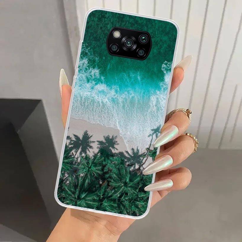 Летний закат на пляже, море, пальма, чехол для телефона для Xiaomi Poco X5 X6 X7 Pro F7 Ultra M7 Redmi 15 15C 13 13C 12 12C 10 10A 10C 9 9A