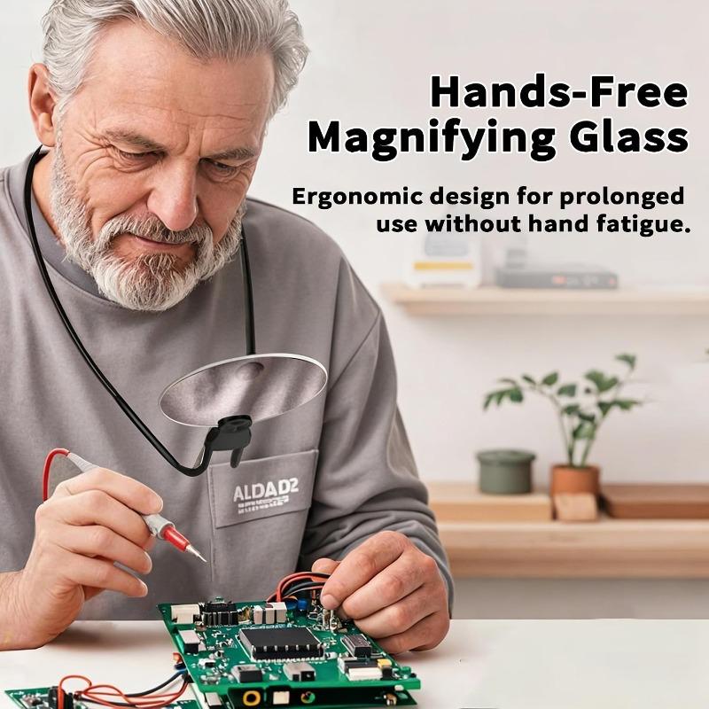 10X Hands Free Magnifying Glasses for Close Work, Neck Wear Magnifier for Seniors Reading Books Sewing Cross Stitch Inspection