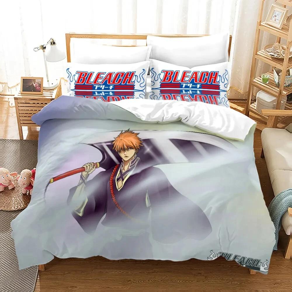 3D Anime Bleach Kurosaki Ichigo Duvet Cover Pillowcase Bedding Collection Double Twin Full Queen King Adult Kids Bedclothes Quilt Cover