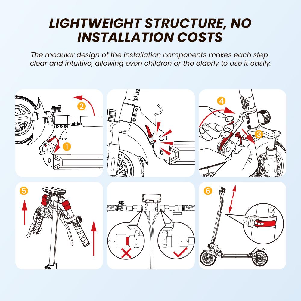 Foldable Electric Scooter W9Air 6/10/15/25 km/h Speed Modes 500W Motor 48V 10Ah Battery Capacity 30–40 km Range