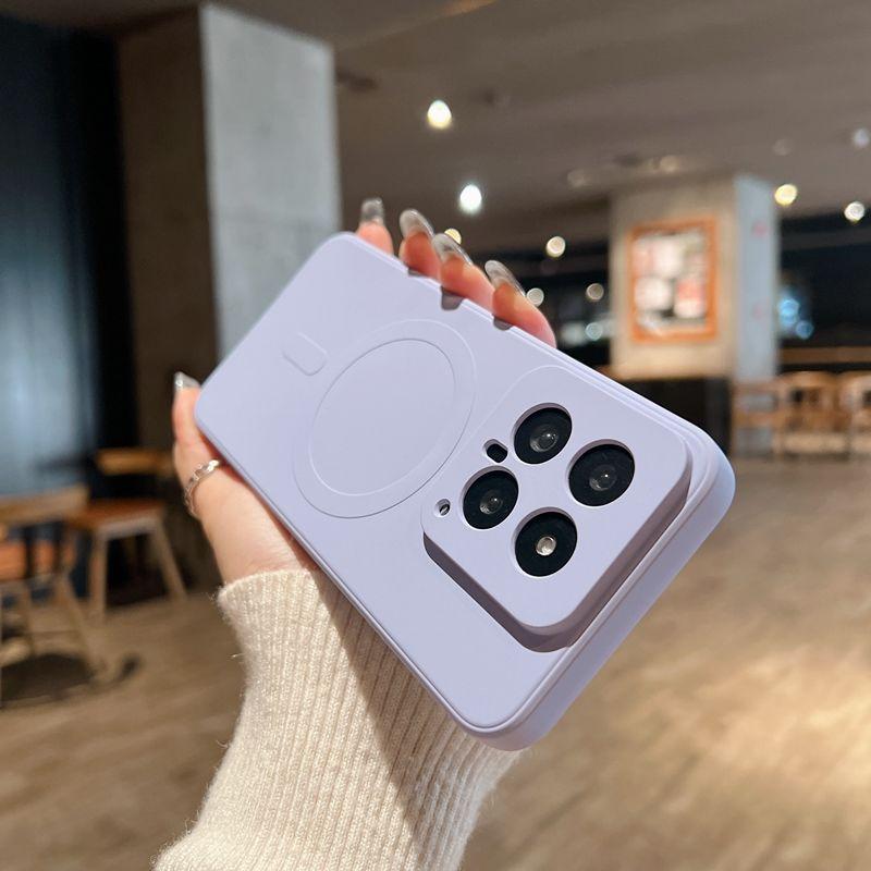 Простой однотонный матовый чехол с магнитной фиксацией Magsafe подходит для мобильного телефона Xiaomi Mi 14, всесторонний 15pro, противоударный, для Xiaomi 13pro